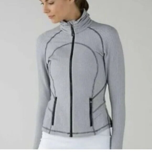 Lululemon Striped Hustle In Your Bustle Jacket Heathered Herringbone size 4 - Picture 4 of 12